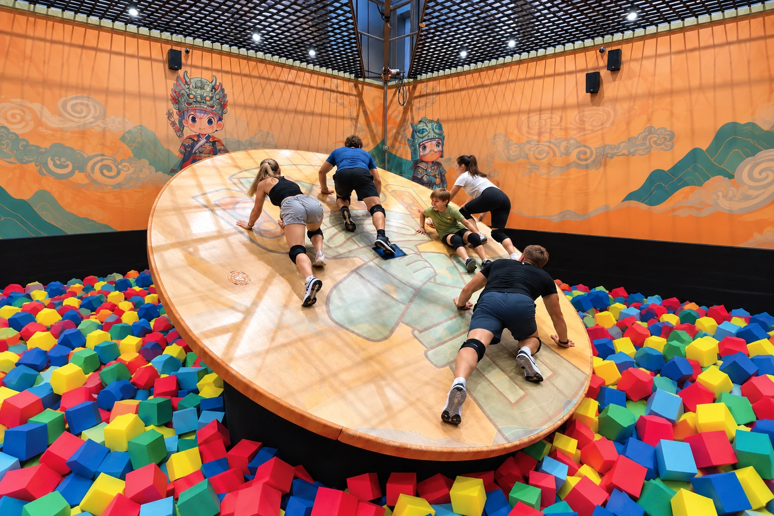 Disk Balance Challenge / team — restored catalogue photograph — AI-expanded background