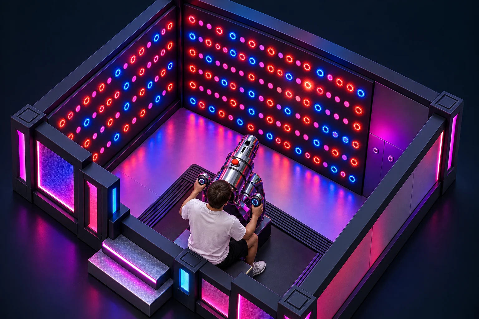 Laser Shooting gameplay illustration based on the supplied room concept