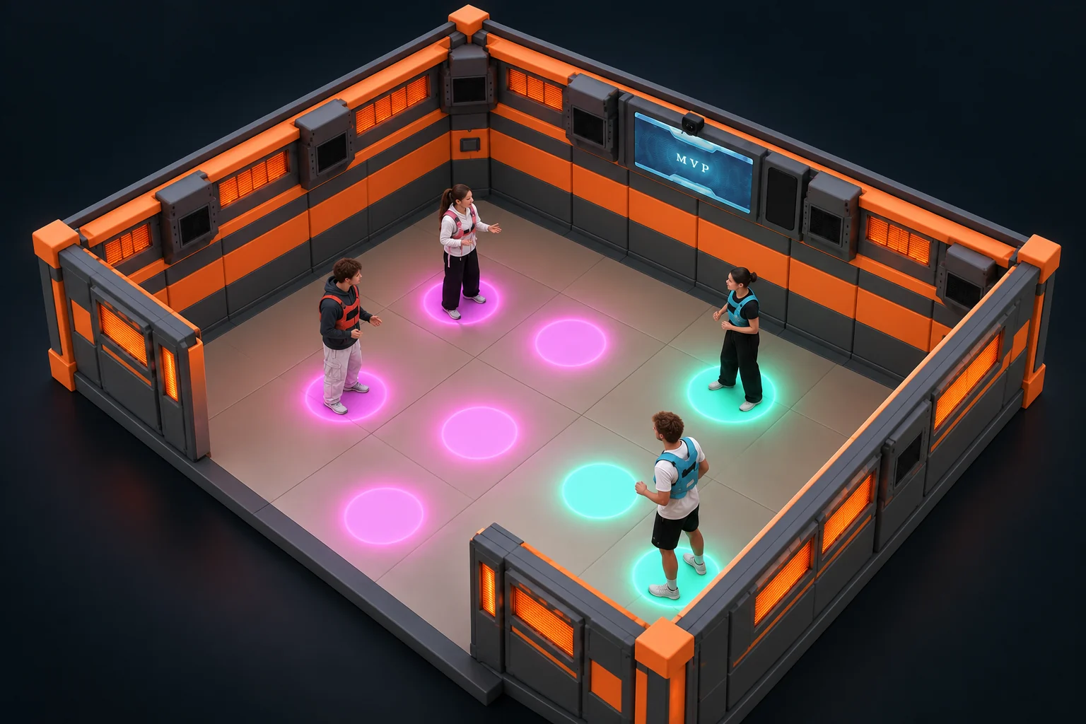 Photon Arena gameplay illustration based on the supplied room concept