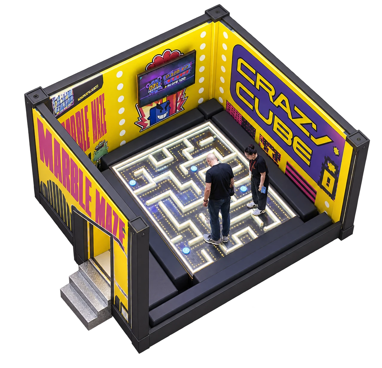 Crazy Labyrinth room concept, complete isometric view